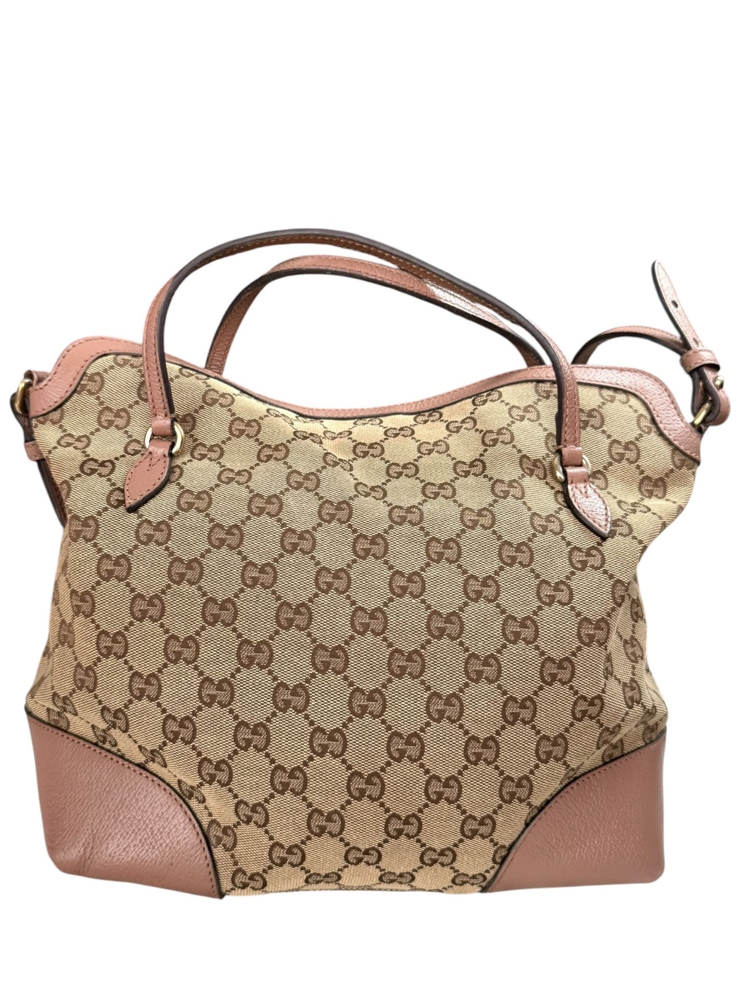 Gucci Bree convertible top handle bag GG Canvas medium pink