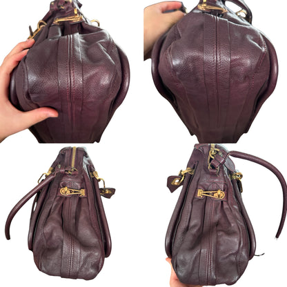 Chloe Paraty Top Handle bag Leather Medium Dark Burgundy