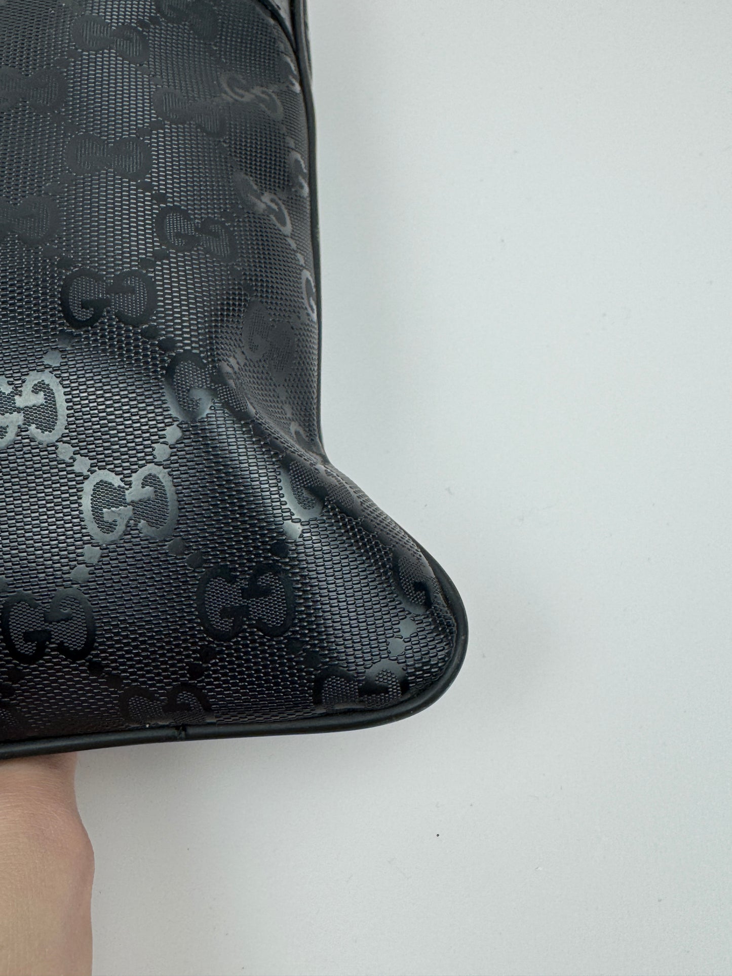 Gucci Flat Messenger Krystal GG Supreme canvas Black