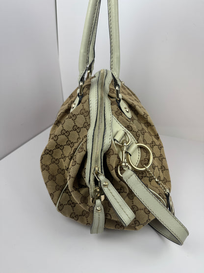Gucci Sukey Boston GG Canvas White
