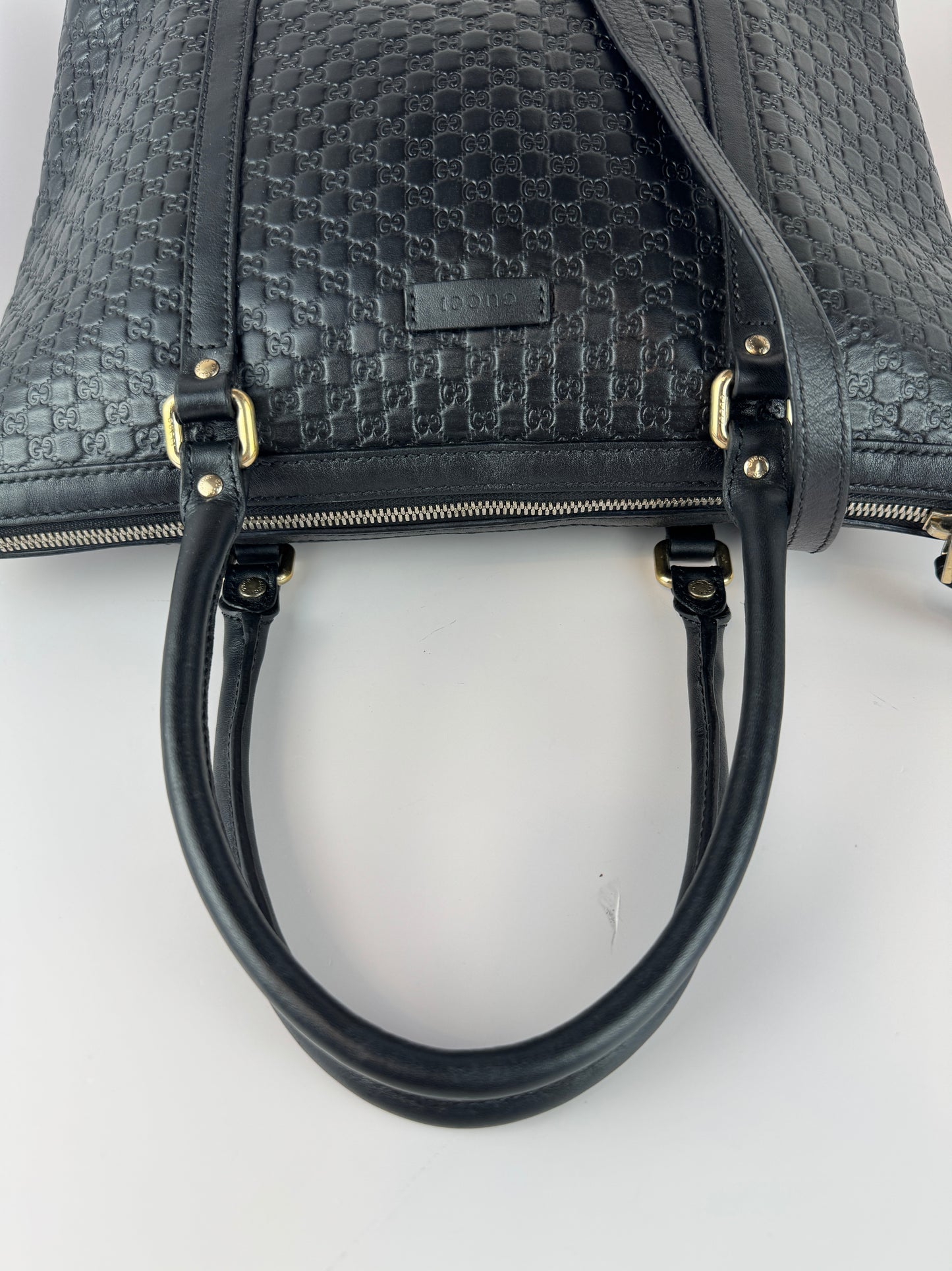 Gucci Soft Microguccdssima small Zippered Satchel Black