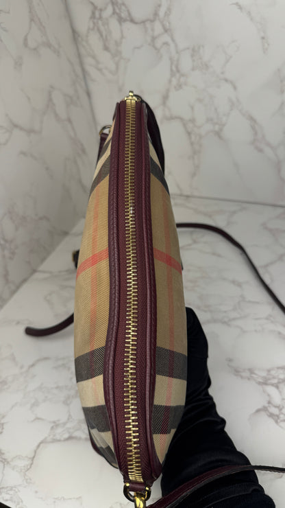 Burberry Convertible Clutch House Check Canvas Small