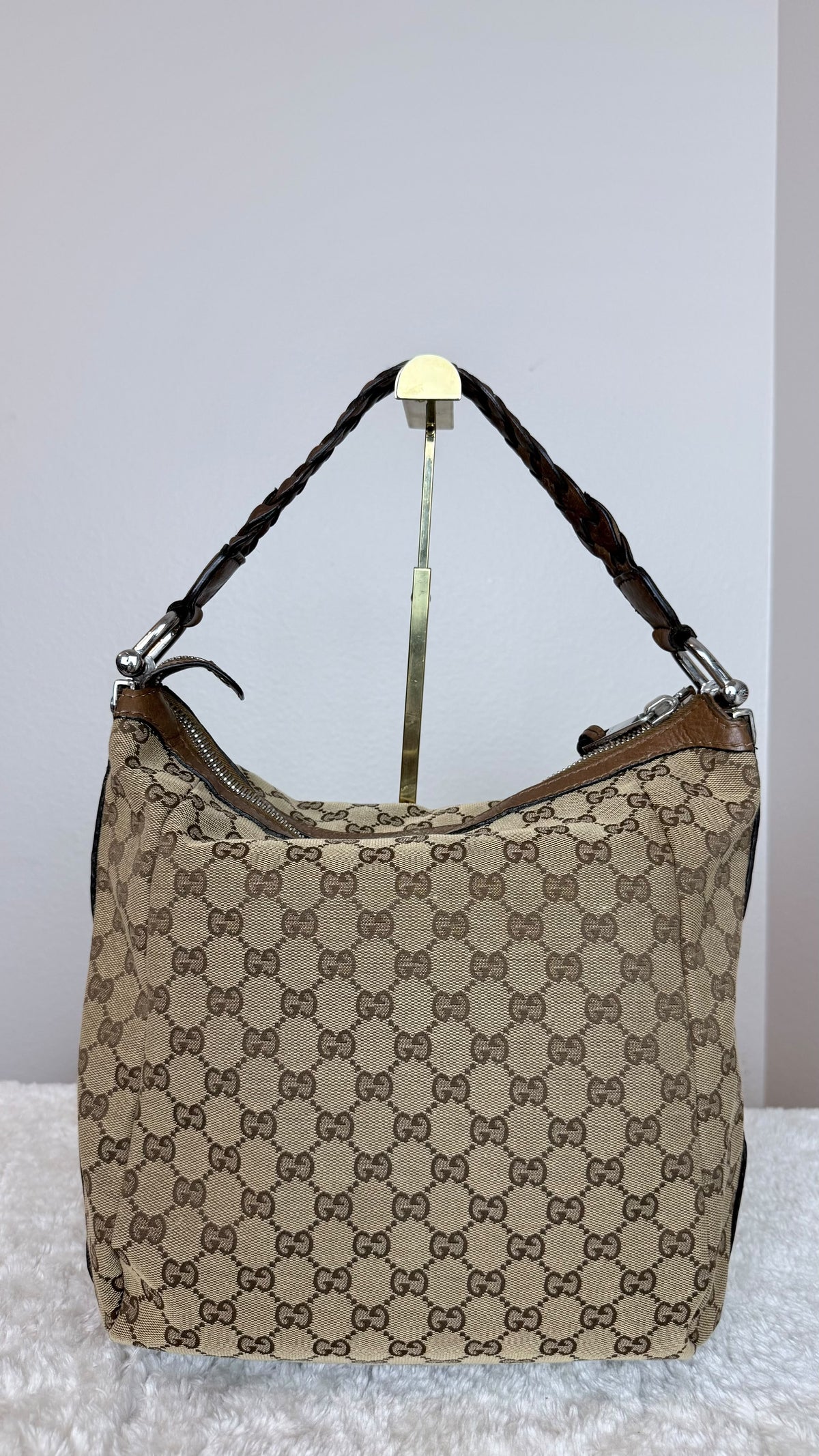 Gucci Hobo GG Canvas shoulder brown