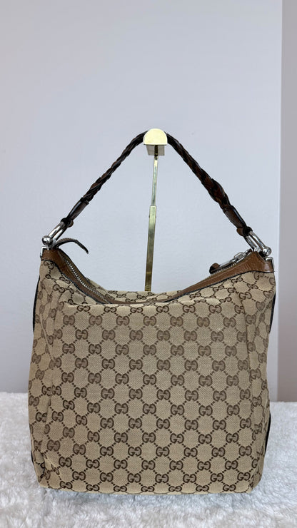 Gucci Hobo GG Canvas shoulder brown