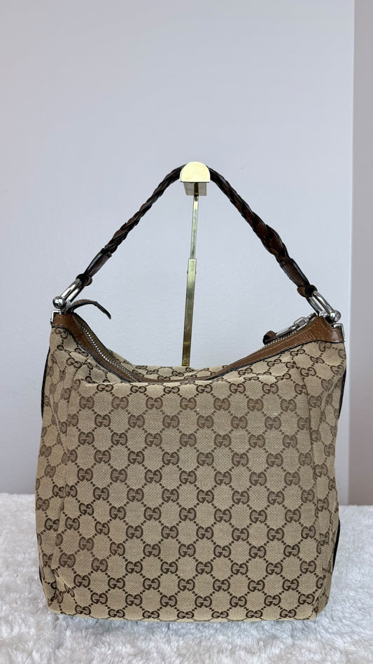 Gucci Hobo GG Canvas shoulder brown