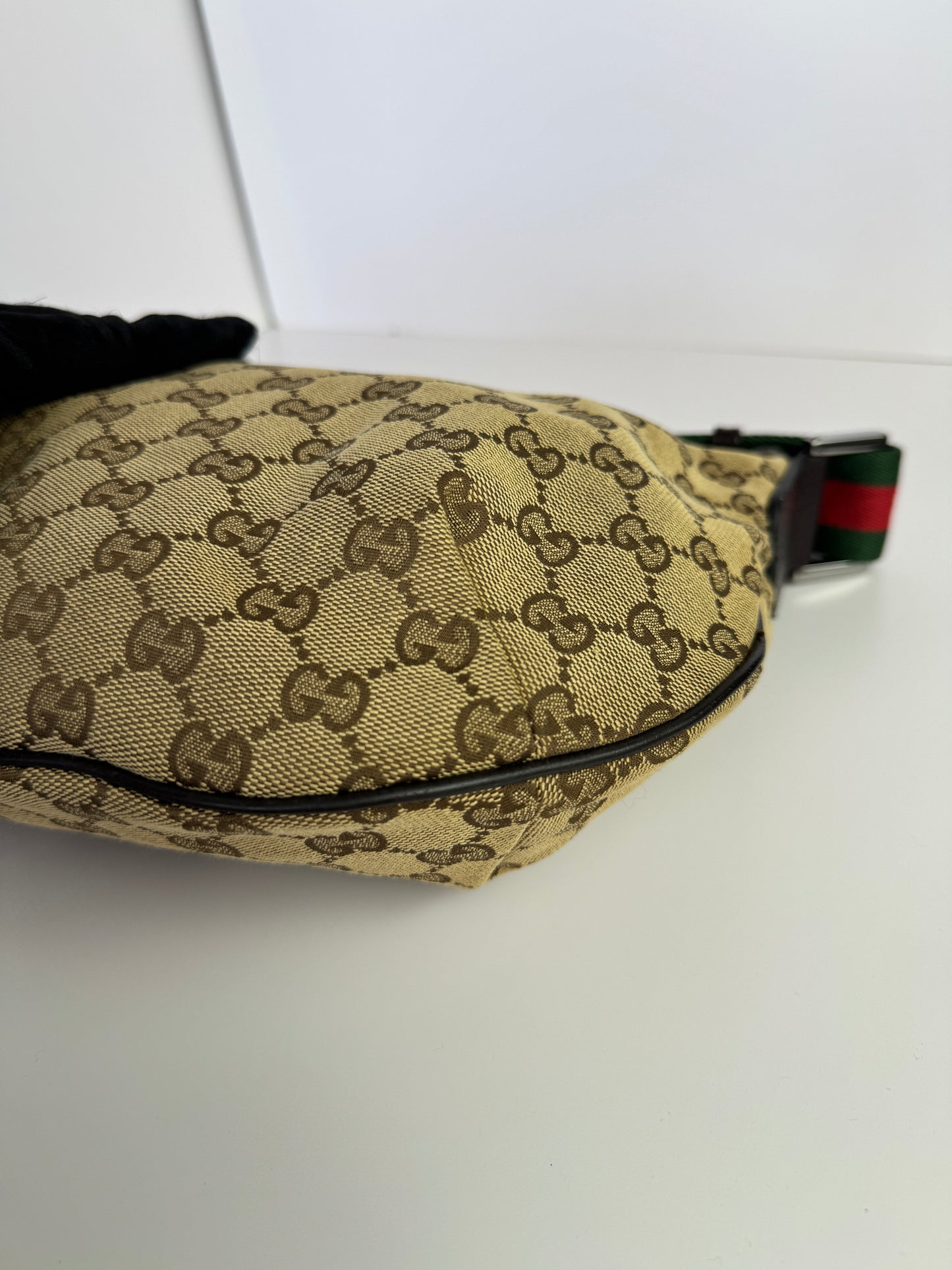 GUCCI Web Halfmoon GG Canvas