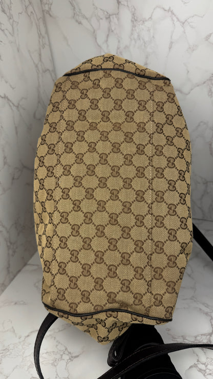 Gucci Sukey Boston With Strap GG Canvas Brown