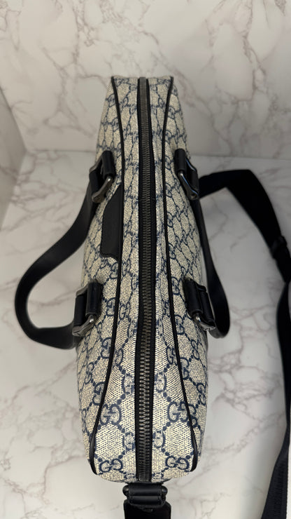 Gucci Briefcase Convertible Zip Around GG Coated Canvas Medium