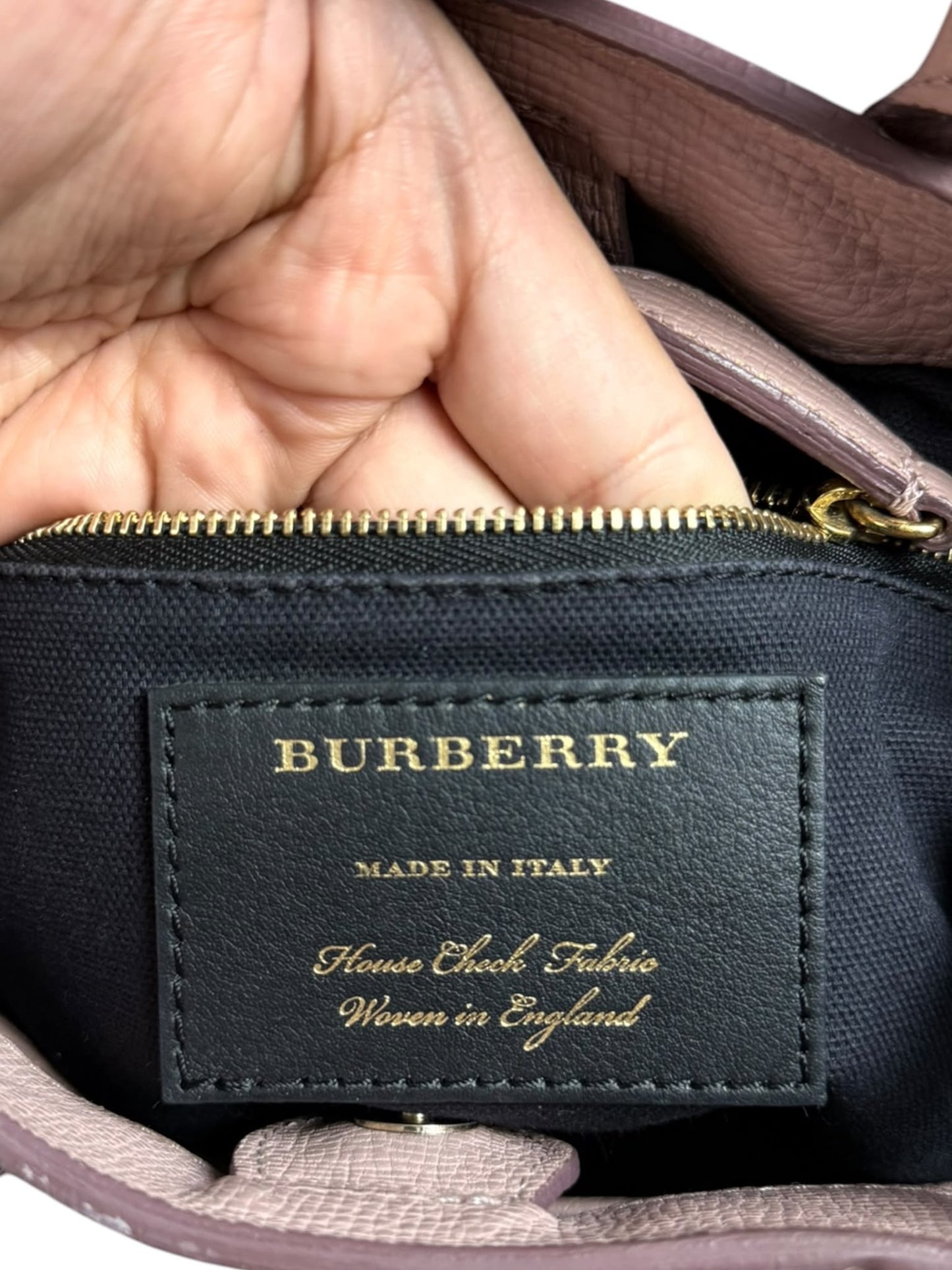 Burberry banner tote leather and house check Canvas small