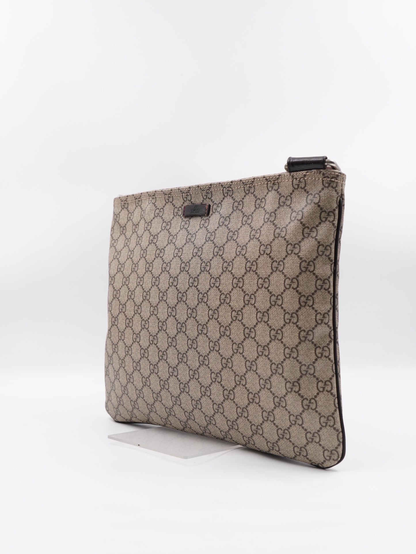 Gucci Flat GG Supreme Messenger Coated Canvas Brown