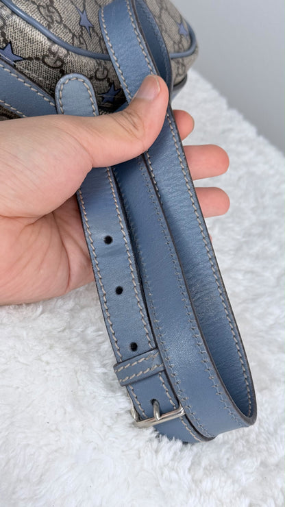 GUCCI GG Supreme Star Crossbody Coated Canvas Blue
