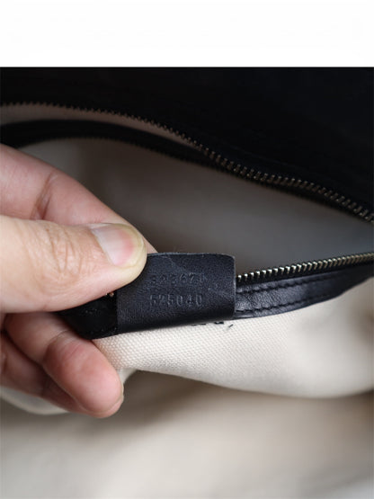 Gucci Bree Shopping Tote Leather Black Monogram