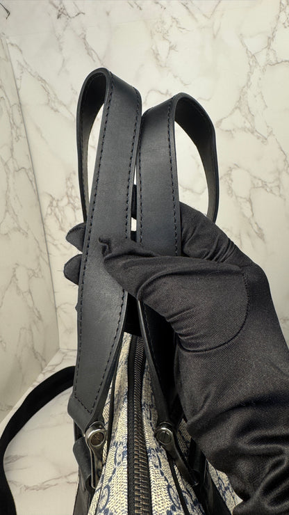 Gucci Briefcase Convertible Zip Around GG Coated Canvas Medium