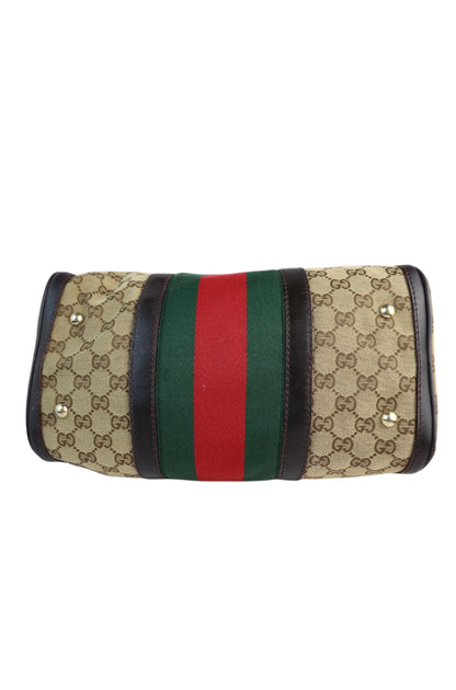 Gucci Web boston With Strap GG Canvas
