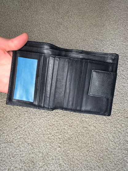 BVLGARI wallet leather Black