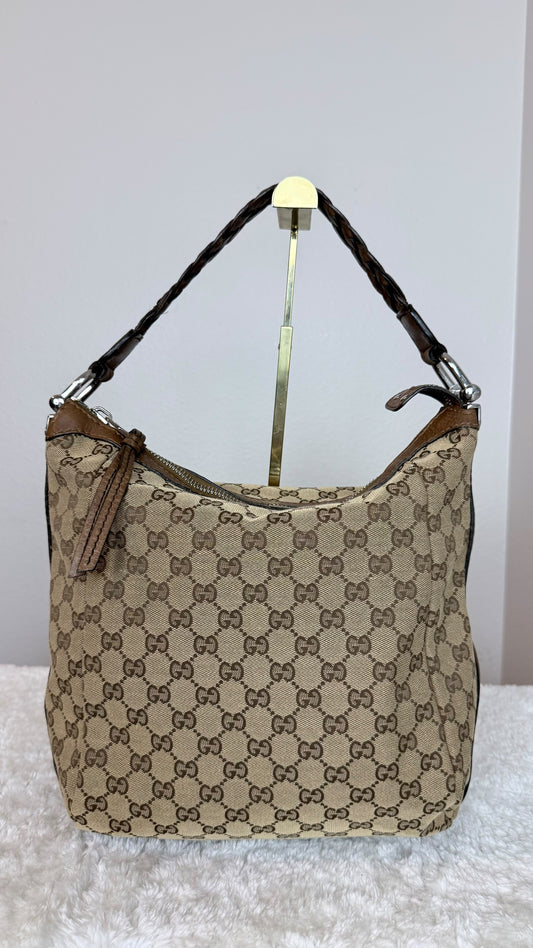 Gucci Hobo GG Canvas shoulder brown