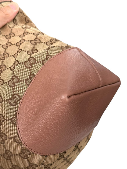 Gucci Bree convertible top handle bag GG Canvas medium pink