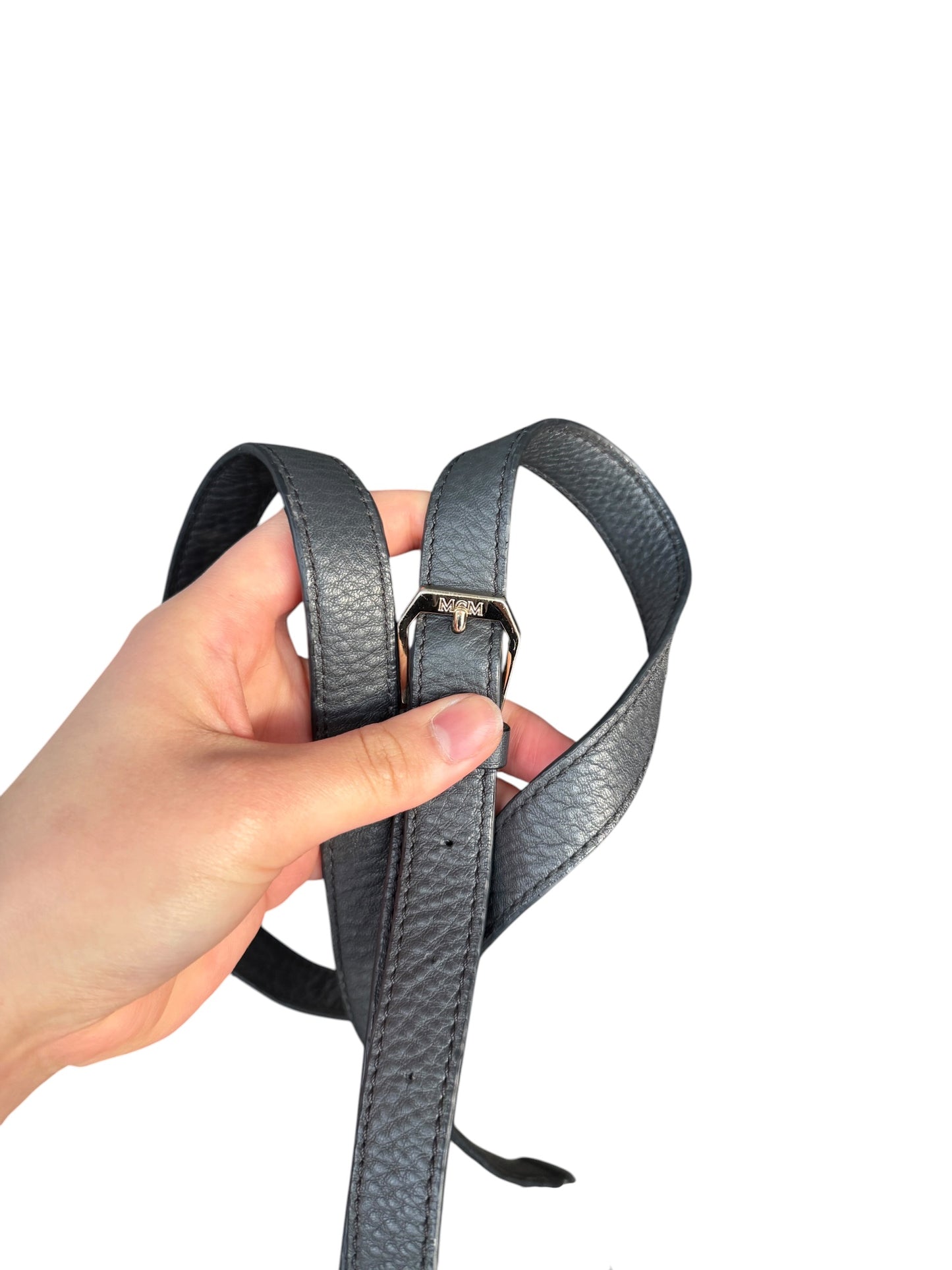 Mcm Leather flap crossbody Dark grey