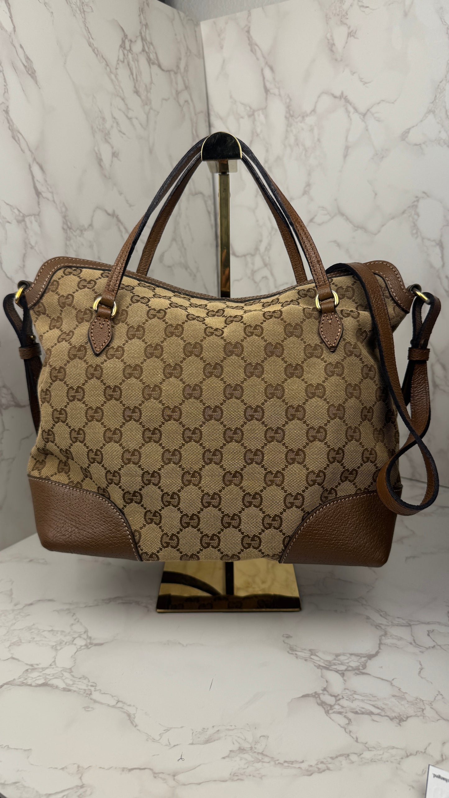 Gucci Bree GG canvas Tote Brown