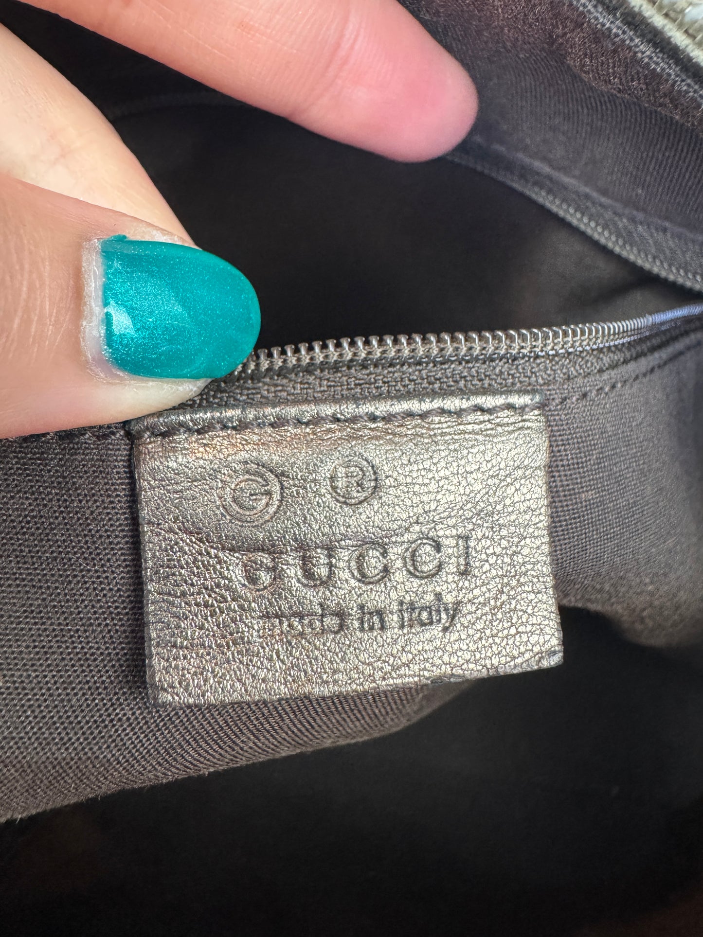 Gucci Boston Embossed Leather Monogram Grey