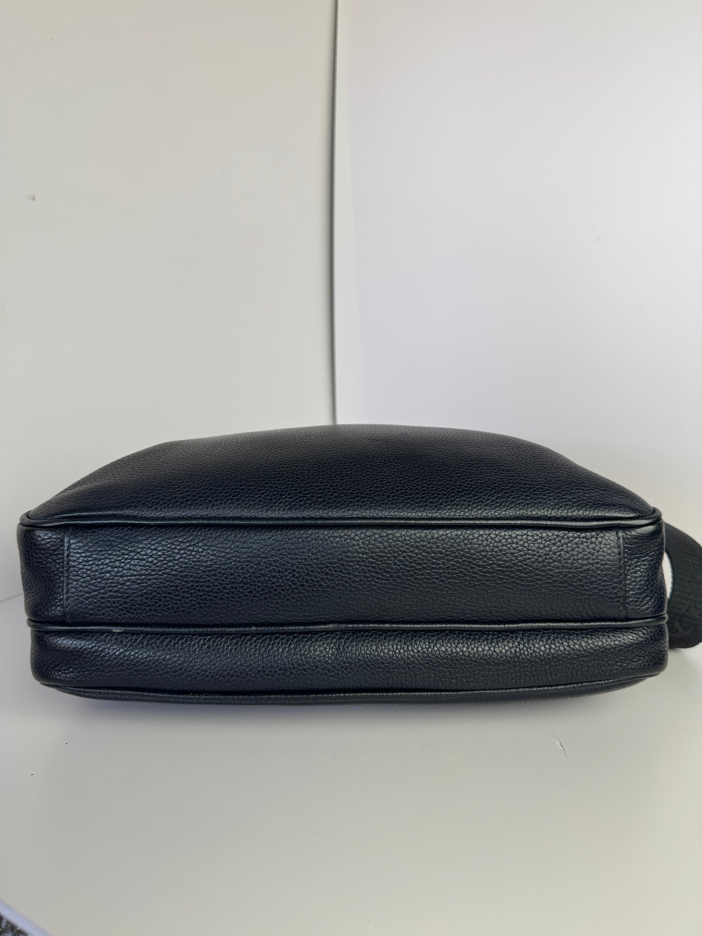 PRADA Pocket Leather Messenger Navy