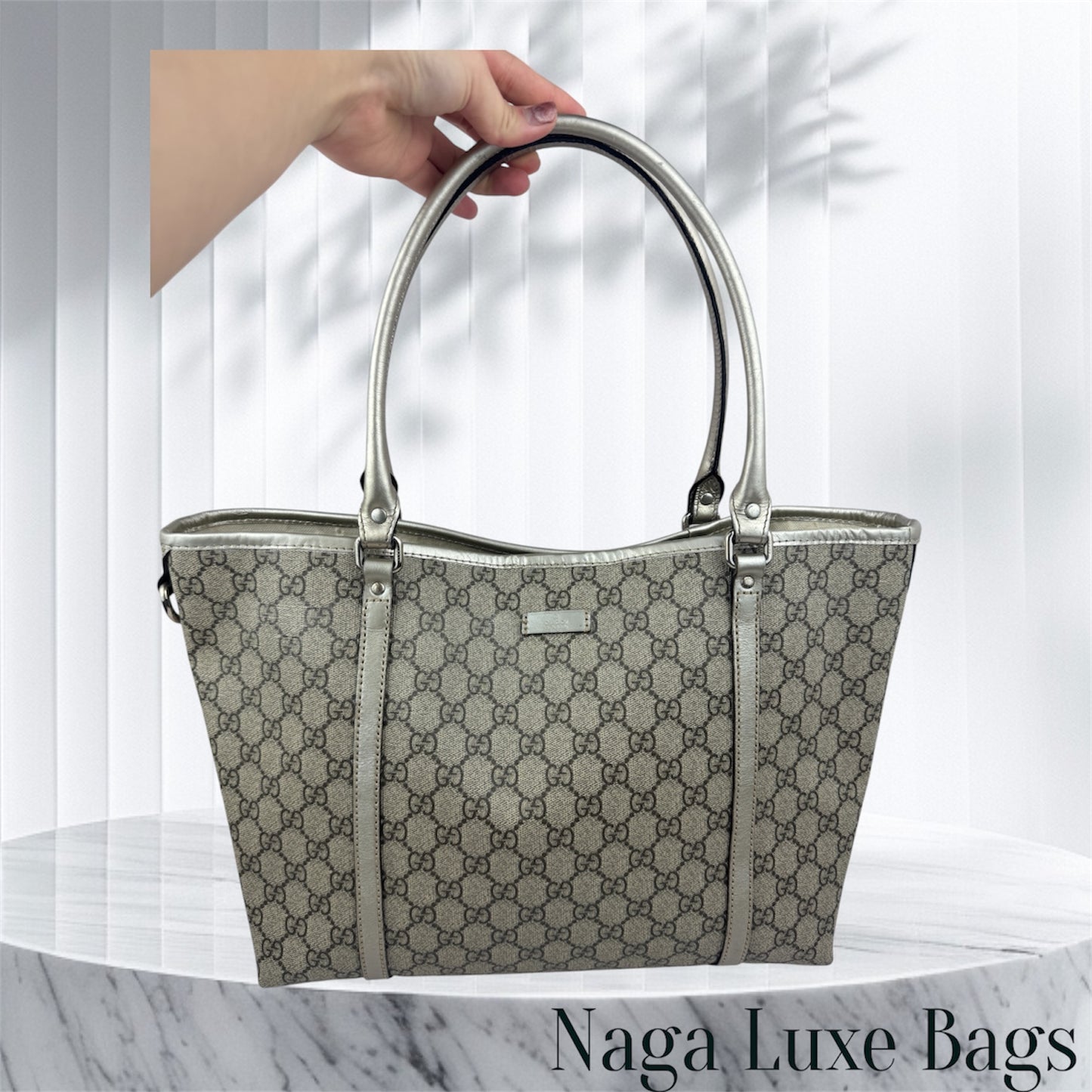 Gucci shopping Coated Canvas Grey