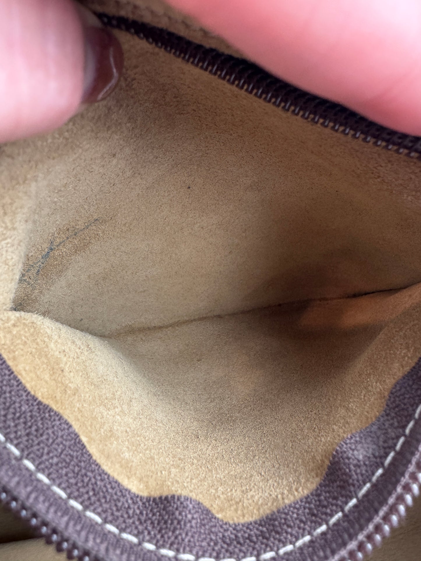 Loewe Anagram Shoulder Suede Leather Bag