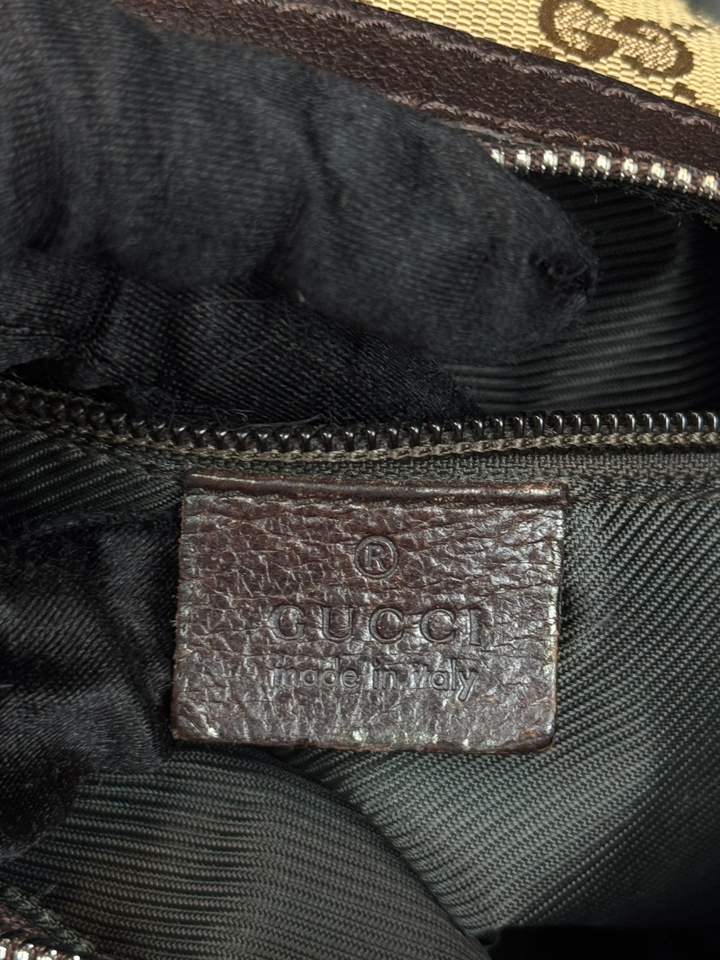 GUCCI Hobo Halfmoon Double Button GG Canvas Brown