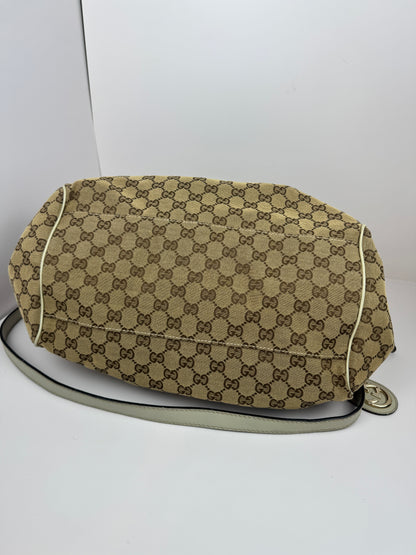 Gucci Sukey Boston GG Canvas White