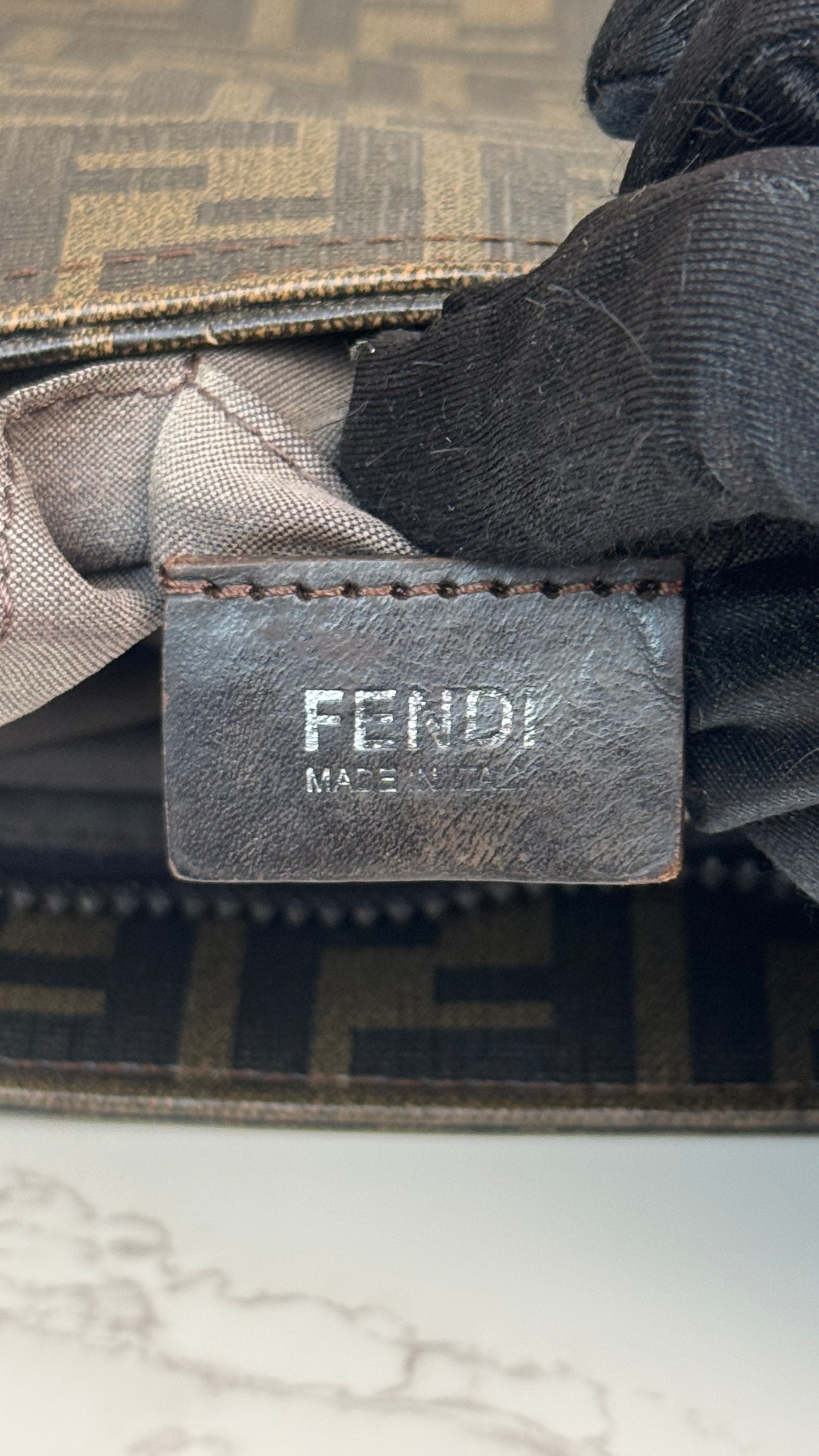 Fendi Zucca Canvas Crossbody Brown