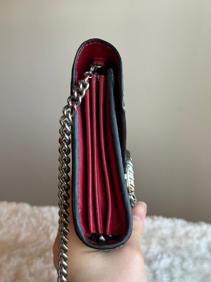 GUCCI Dionysus Chain wallet GG  Coated Canvas Small