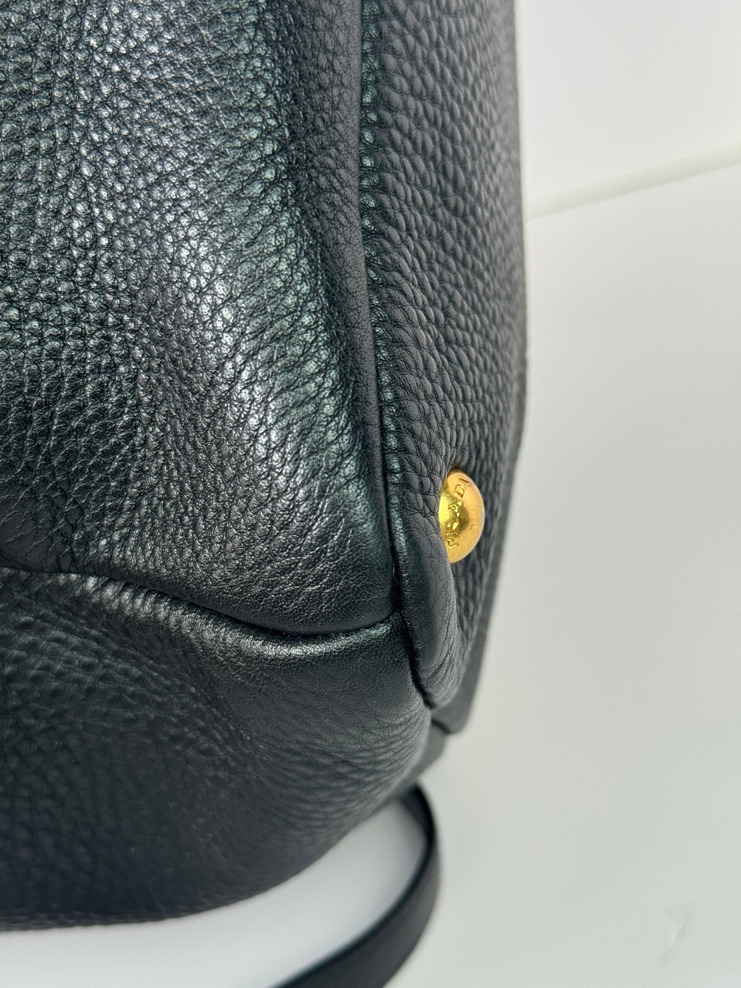 PRADA Vitello Daino Double Pocket Leather Black