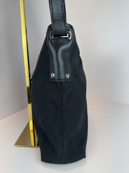 GUCCI Piston Shoulder bag Monogram GG Canvas Black