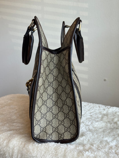 GUCCI GG Supreme Bardot Medium Coated Canvas