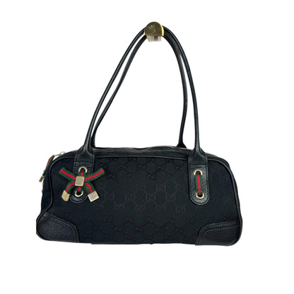 GUCCI  Princy Boston Small GG Black Canvas
