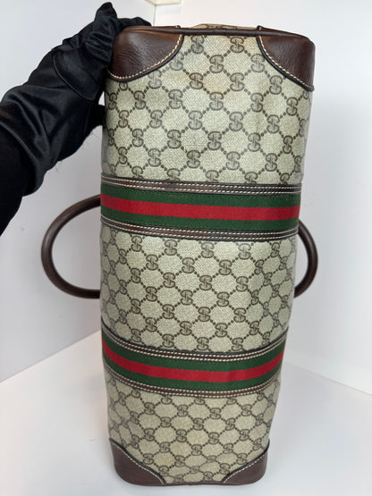 GUCCI Vintage Web Travel GG Coated Canvas Brown