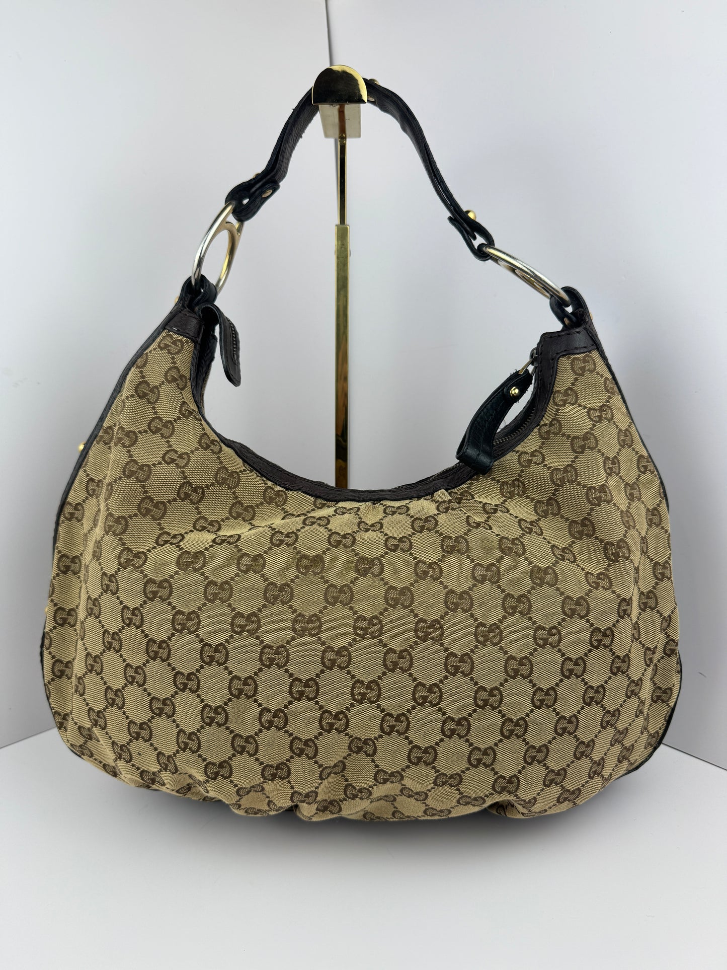 Gucci Hobo GG Interlocking Canvas Brown