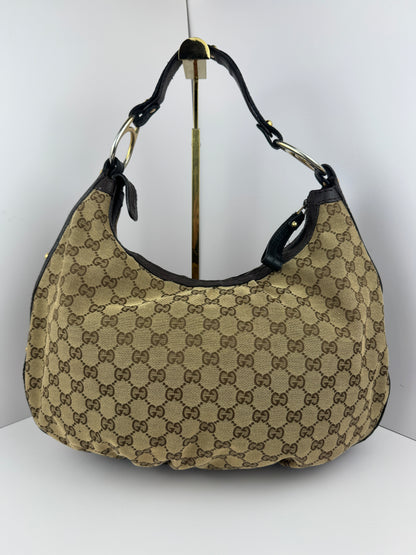 Gucci Hobo GG Interlocking Canvas Brown
