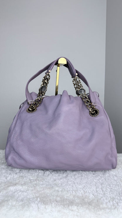 BVLGARI Leather Top Handle Purple