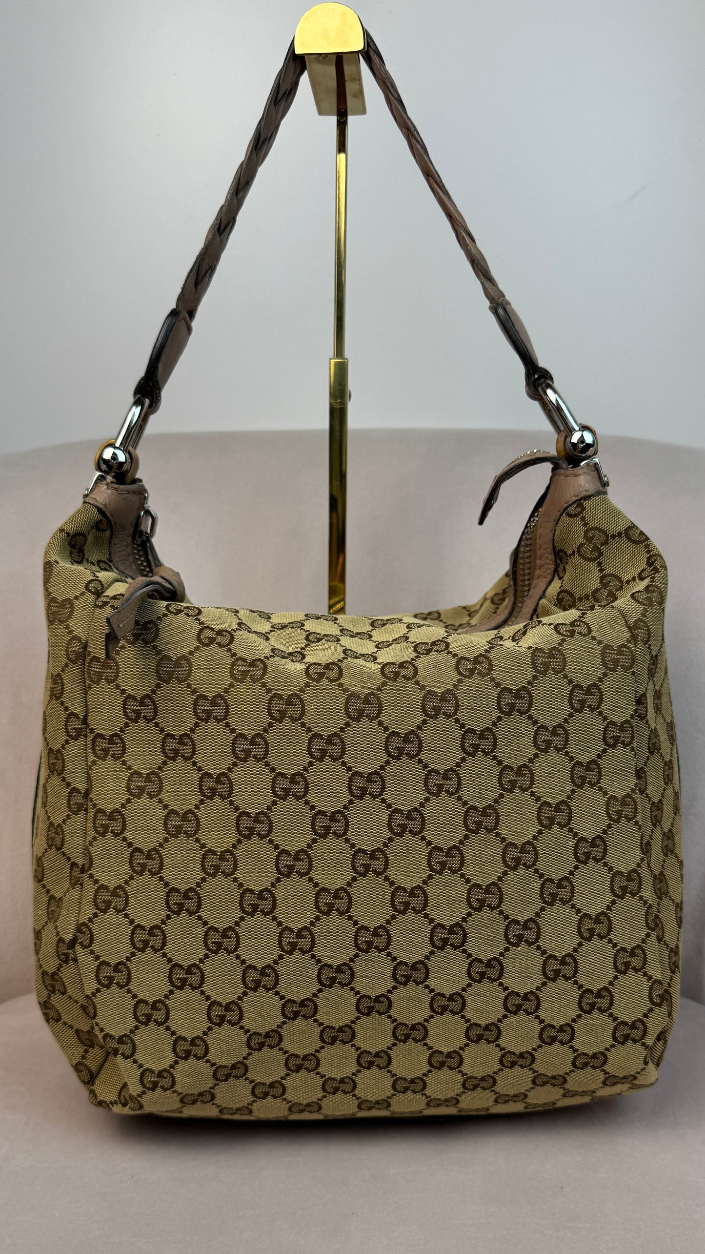 Gucci Hobo Bamboo Bar Shoulder bag Nude Pink