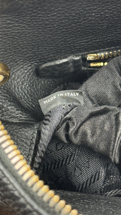 Prada Vitello Daino Leather Tote Black