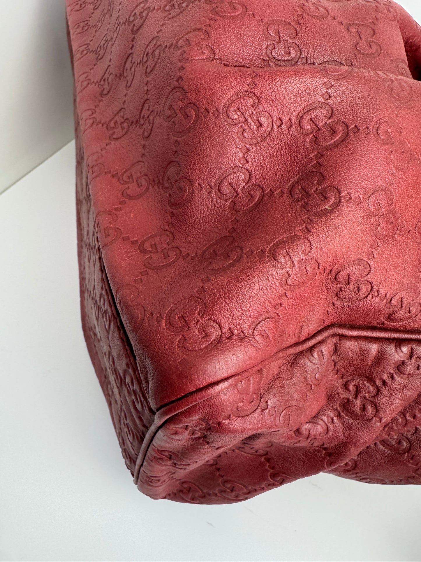 Gucci Sukey Large GG Monogram Leather Burgundy