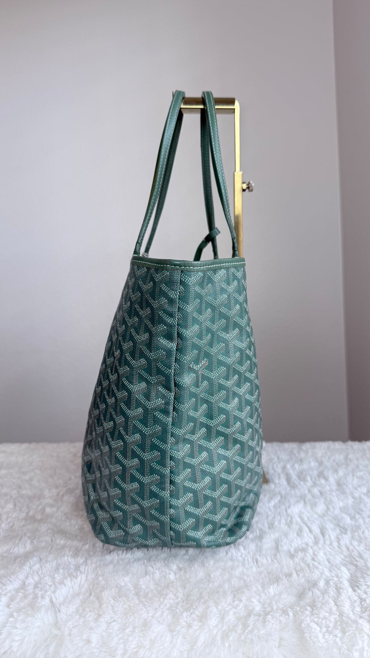 GOYARD Saint Louis Tote Coated Canvas PM Green