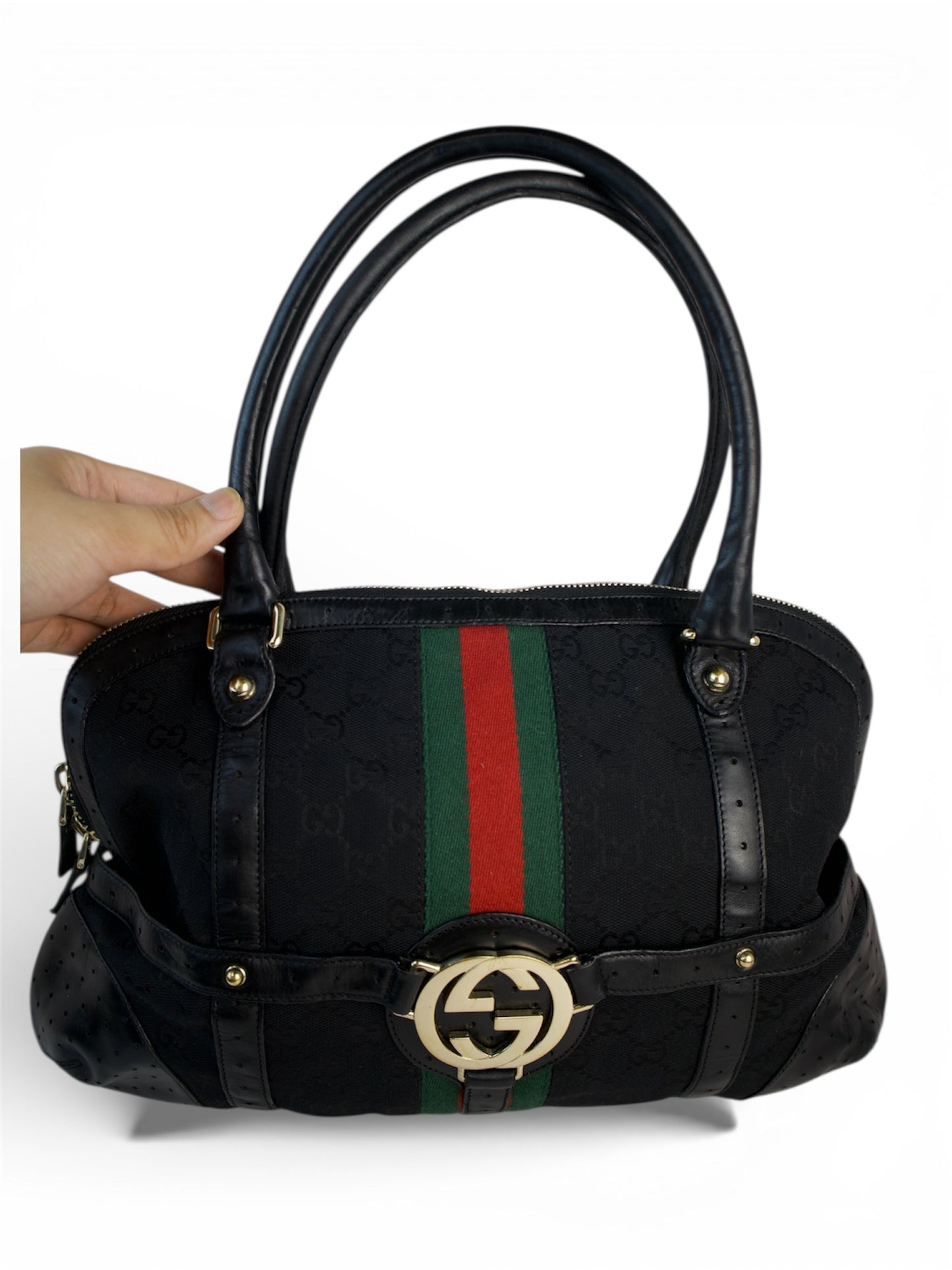 Gucci Reins GG Canvas Shoulder bag Black