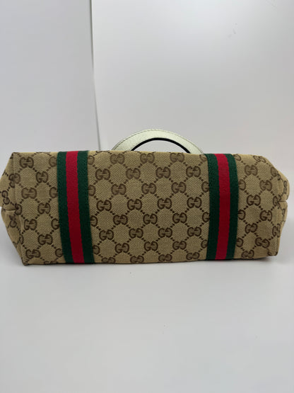 Gucci Web Tote GG Canvas White