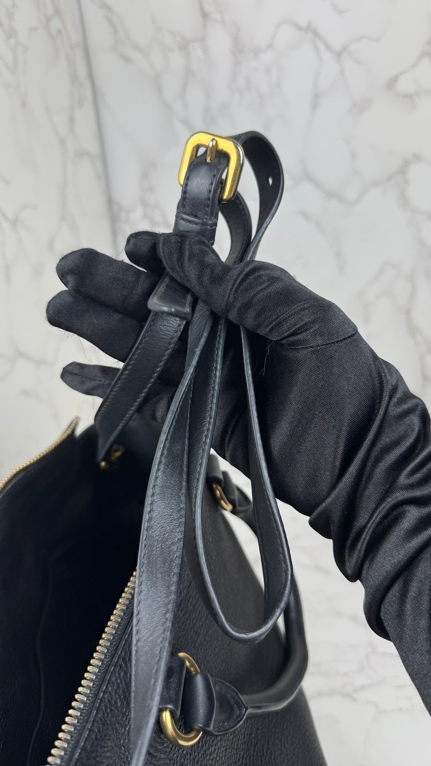 Prada Vitello Daino Leather Tote Black