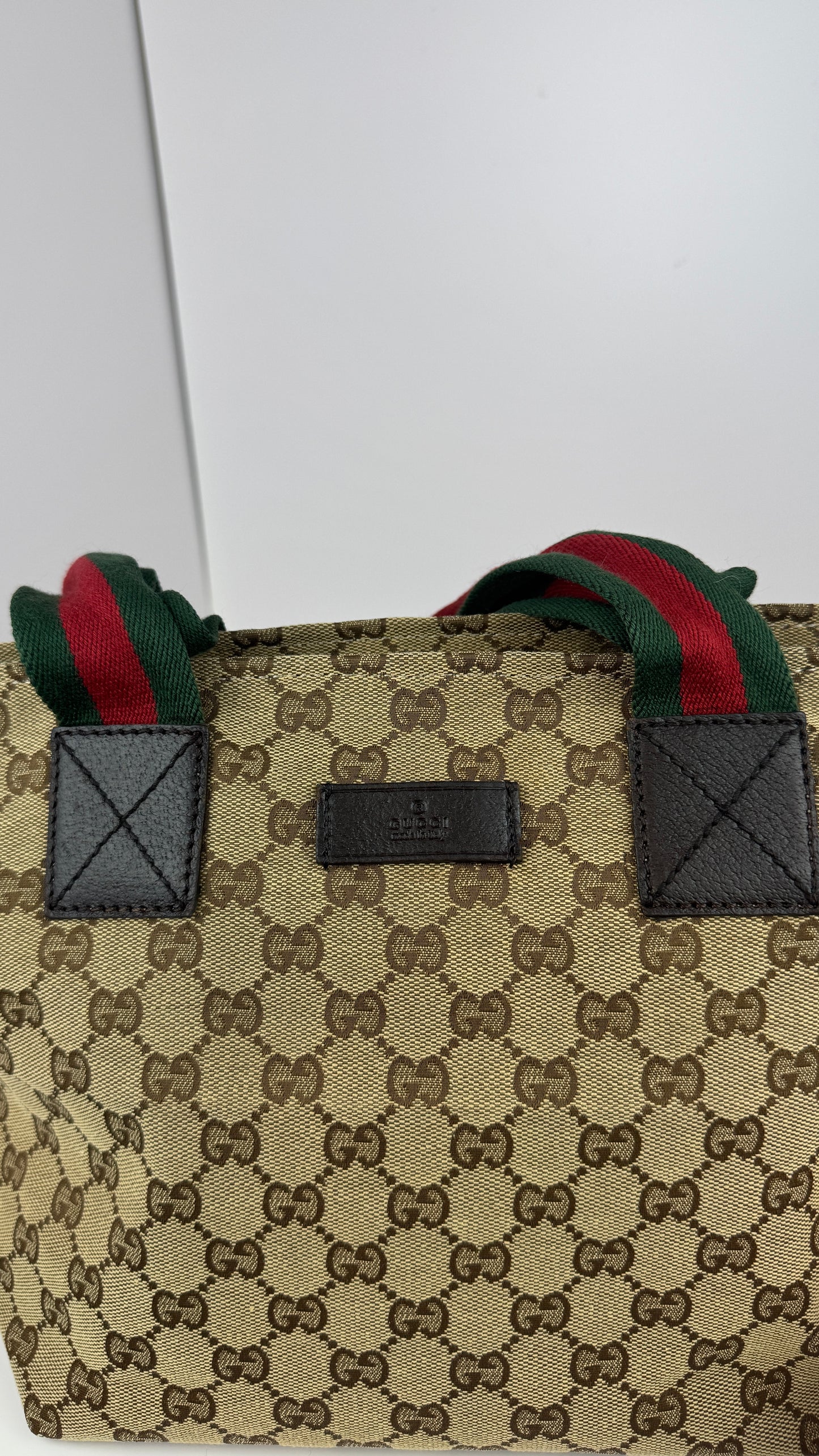 Gucci Web Zip Tote GG Canvas