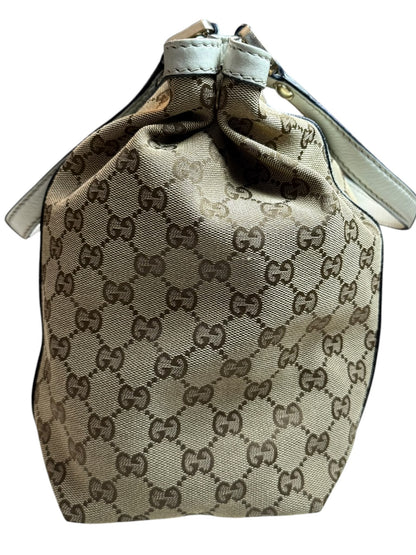 Gucci web New Ladies Hobo or tote GG Canvas white