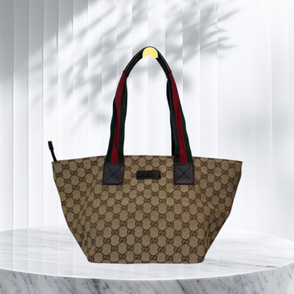Gucci GG Canvas Web Tote Bag