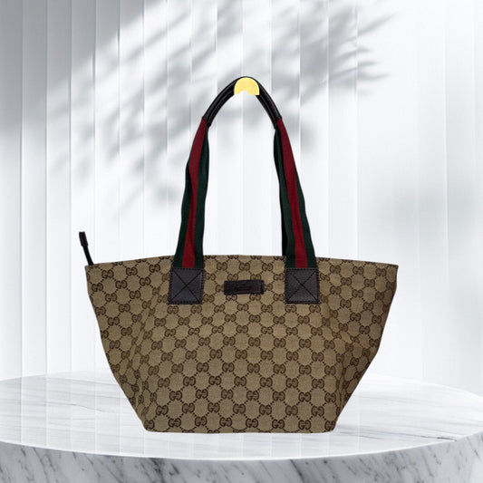 Gucci GG Canvas Web Tote Bag